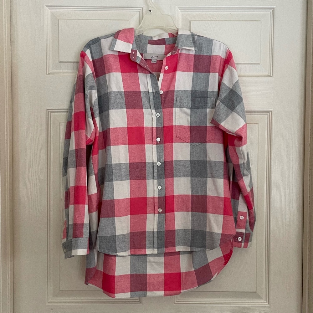 Flannel Plaid top LOFT